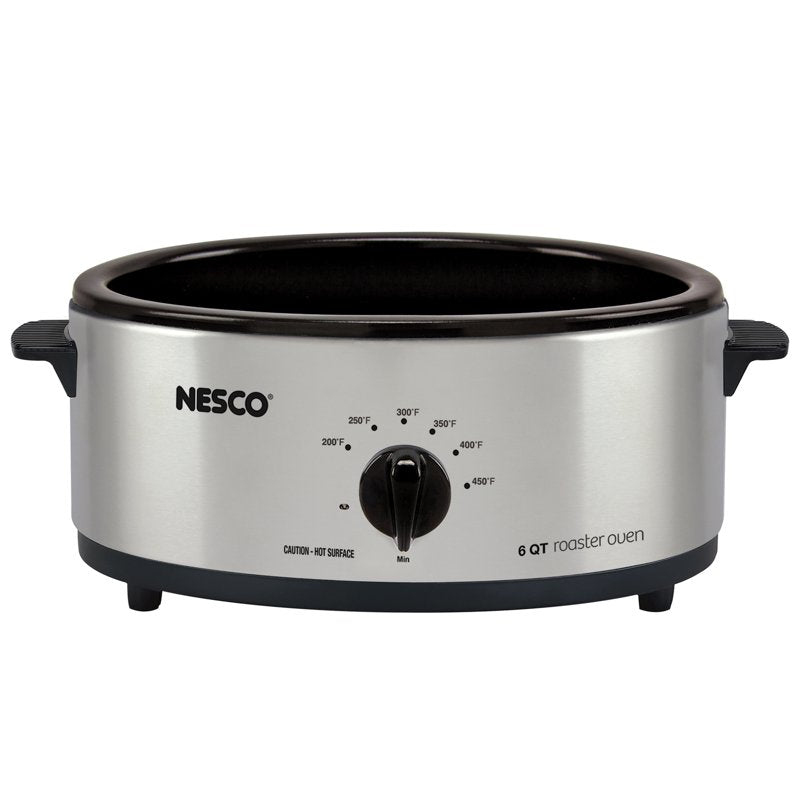 6 Quart Electric Roaster Oven with Temperature Control - Silver