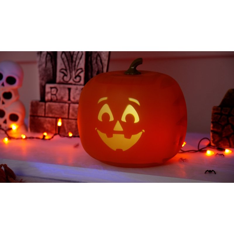 Talking Animated Pumpkin with LED Light Projector and Speaker - 8 Inch
