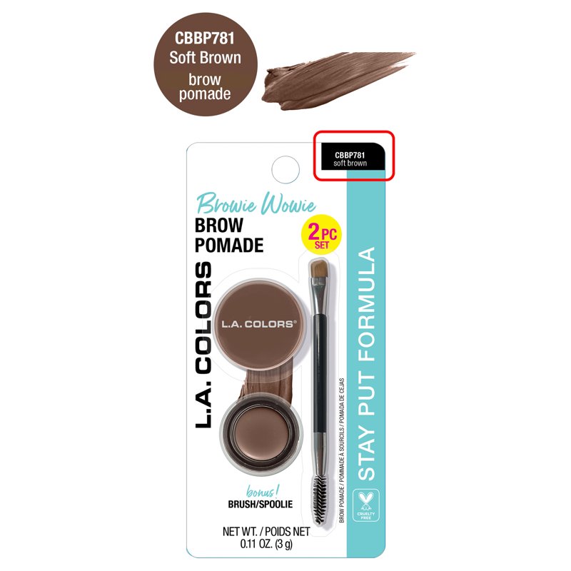 Creamy Brow Pomade with Dual-Ended Brush - Long-Lasting Smudge-Proof Formula