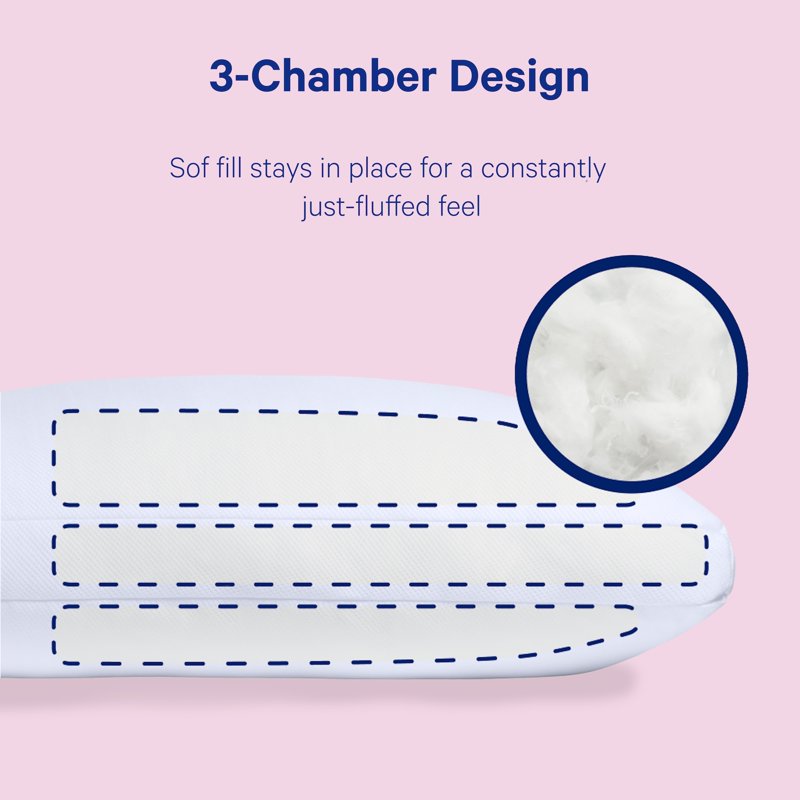 (4 Pack) Cooling Pillow for Sleep - Standard Size, Medium Profile, Fluffy & Supportive