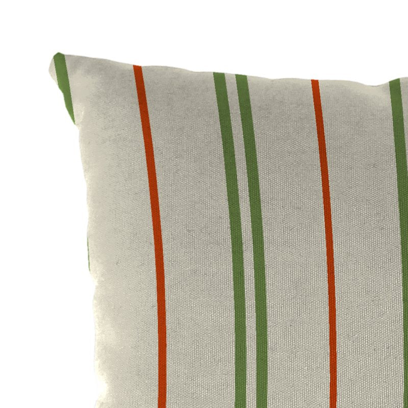 Outdoor Lumbar Throw Pillow Set - Gallan Cedar Grey Stripe, 12x18 Inches, 2 Pack