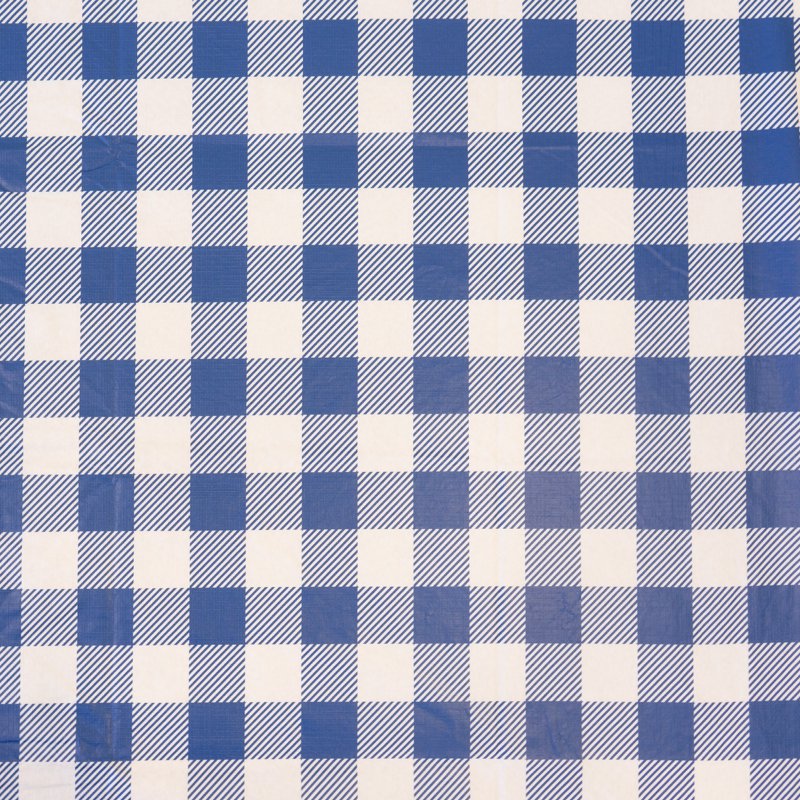 Rectangular Elastic Fitted Table Cover - Waterproof Vinyl, 6Ft, Gingham Blue, 2 Pack
