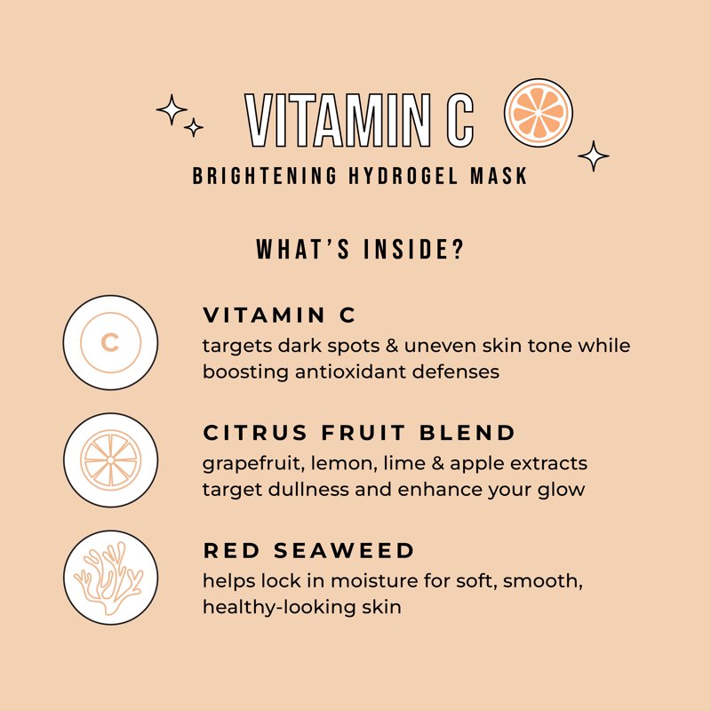 Vitamin C Brightening Hydrogel Face Mask for Glowing Uneven Skin Tone