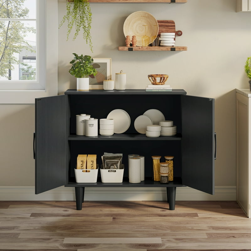 Accent Cabinet with Two Doors - Black Storage Unit