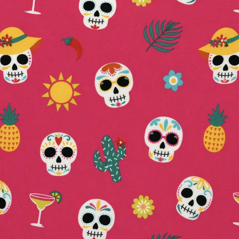 Pink Fiesta Skulls Plush Throw 50x60 Inch Cozy Velvet Blanket for Halloween