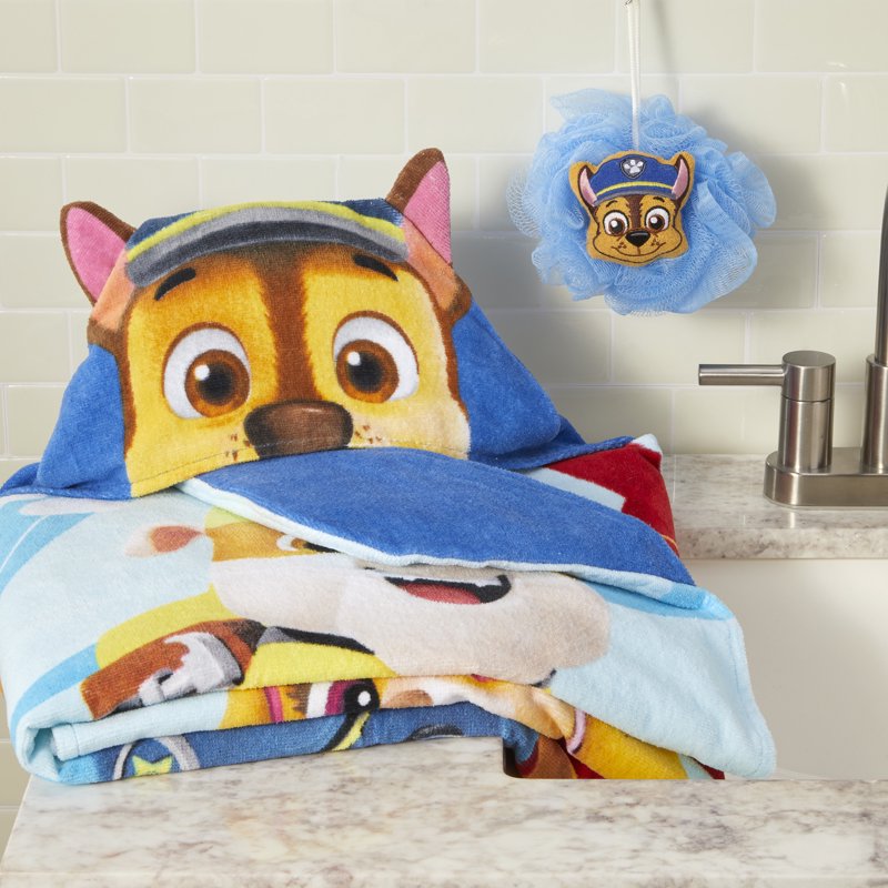 Kids Paw Patrol Chase Hooded Towel - Soft Cotton Bath & Beach Towel