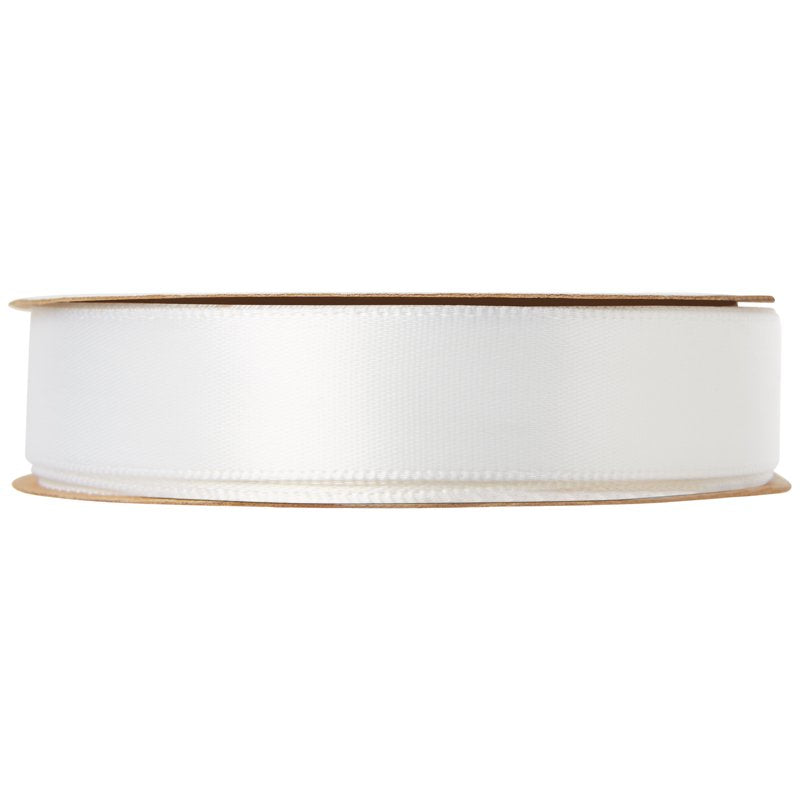 Offray 5/8-Inch x 18 Feet Satin Ribbon - White, Single Face Craft Trim