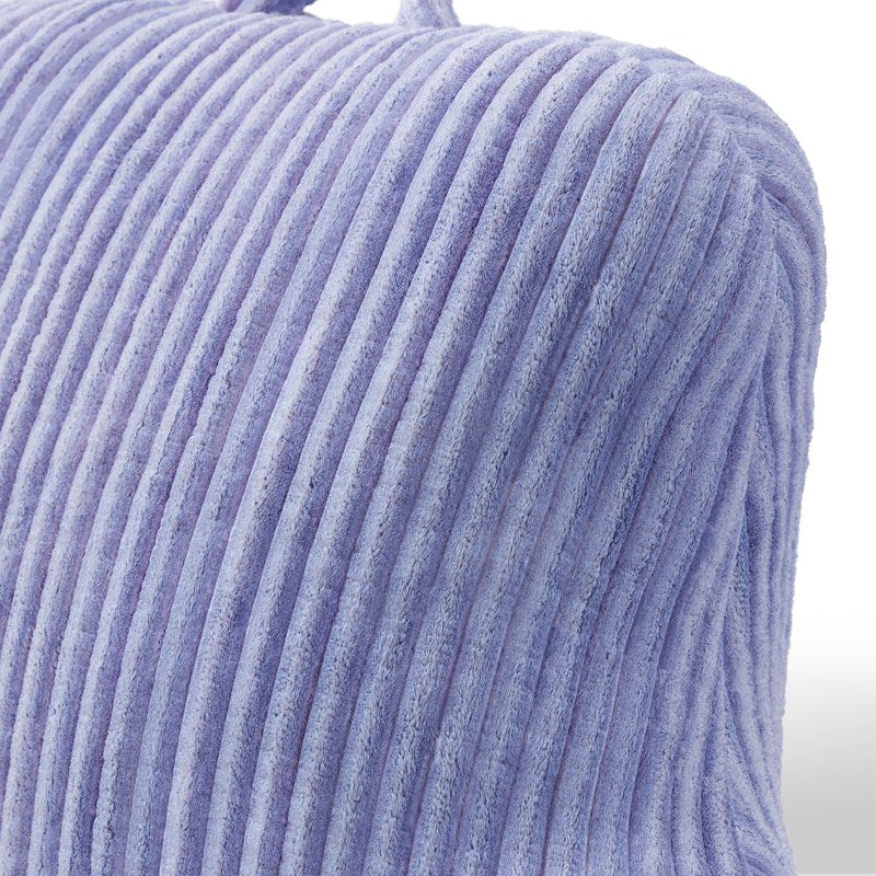 Kids Backrest Pillow with Ribbed Corduroy Plush - Light Purple, 33 x 13 x 25 in - Supportive Reading & Lounge Cushion