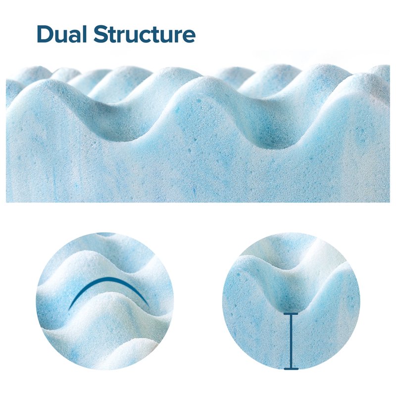Full 2-Inch Swirl Gel Cooling Memory Foam Mattress Topper