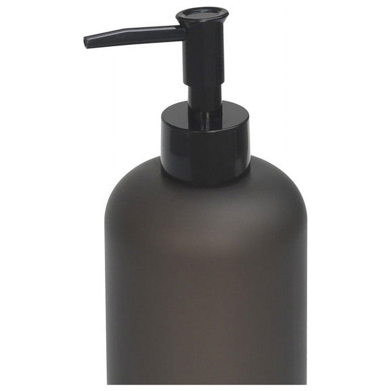 4 Pack Frosted Black Soap Dispensers - Plastic Bathroom & Kitchen Pump