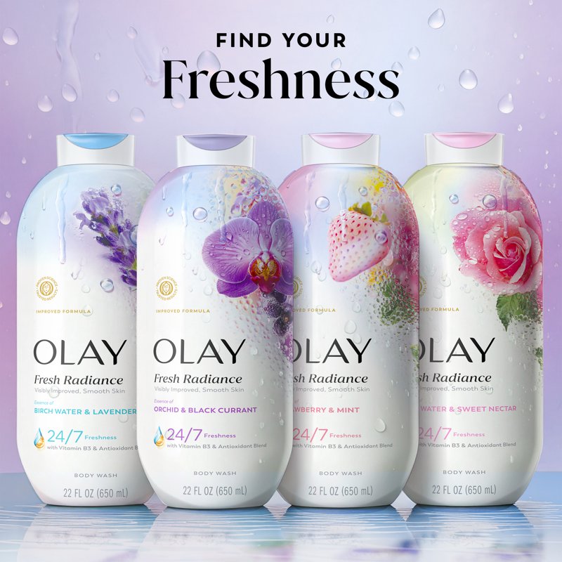 Fresh Radiance Body Wash with Orchid & Black Currant Essence