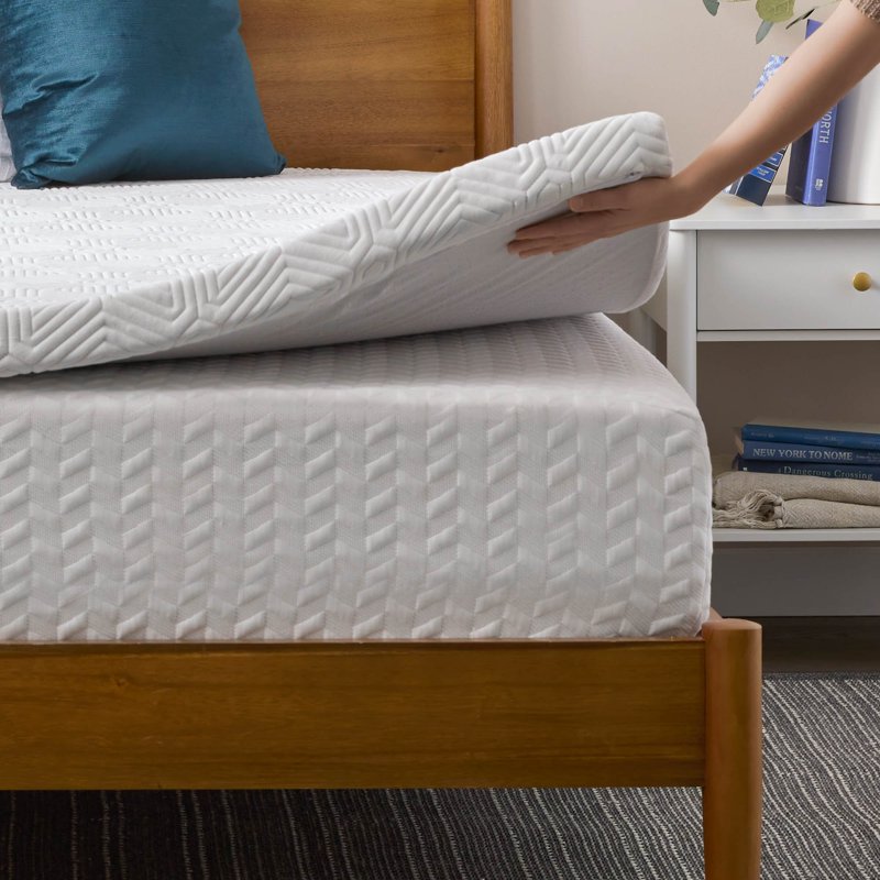 Lucid Twin XL Charcoal Gel Memory Foam Mattress Topper 2 Inch