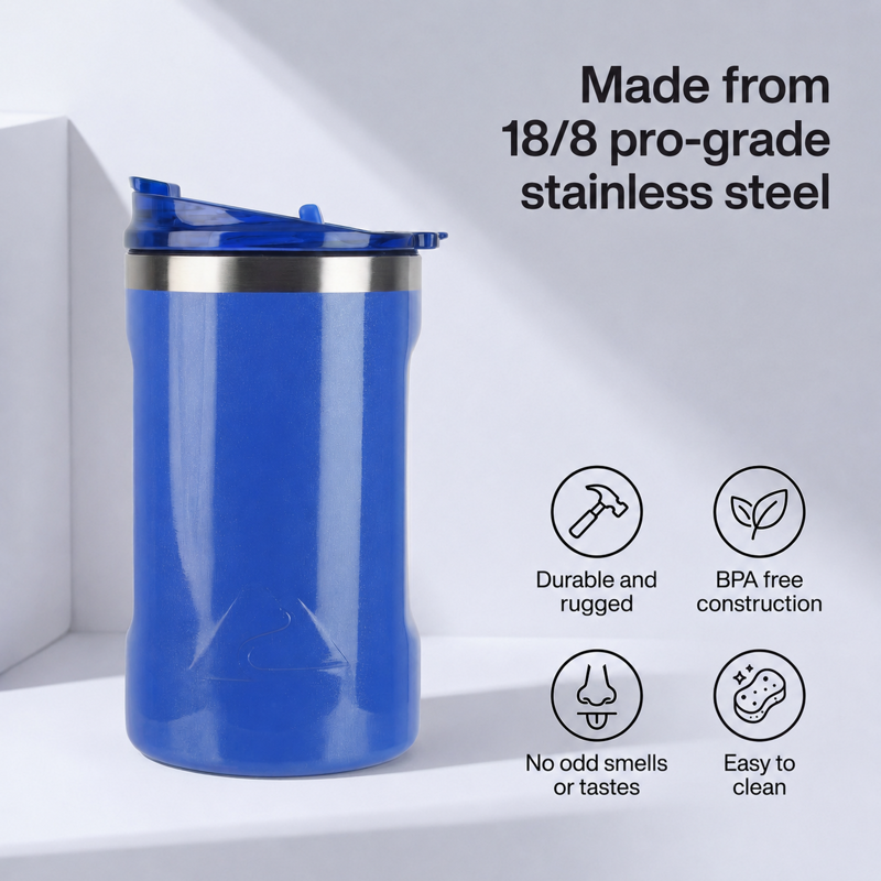 16 oz Stainless Steel Can Tumbler with 2-in-1 Lid - Patriotic Blue