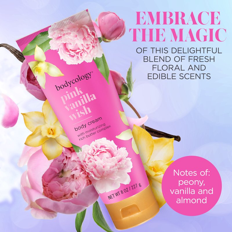 Pink Vanilla Wish Shea Butter Body Cream - Ultra-Hydrating Moisturizer 8 oz