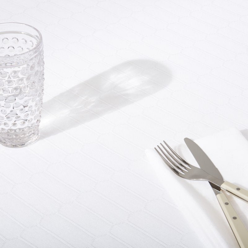 Honeycomb Fabric Tablecloth - White, 60" x 84"