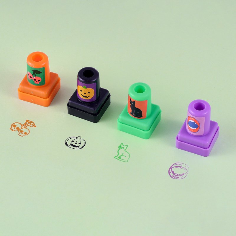 Halloween Stampers Party Favors Set - Multicolor, 12 Self-Inking Designs