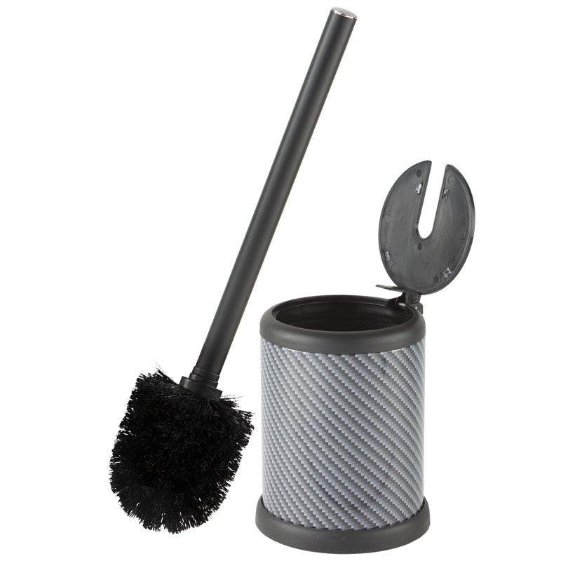 Self Closing Toilet Brush and Holder Set - Carbon - Bathroom Accessory