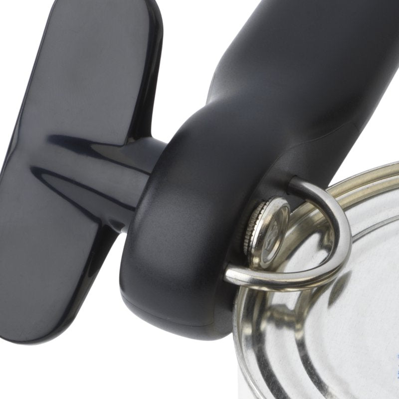 Manual Can Opener with Safe-Cut Stainless Steel Blade - Black