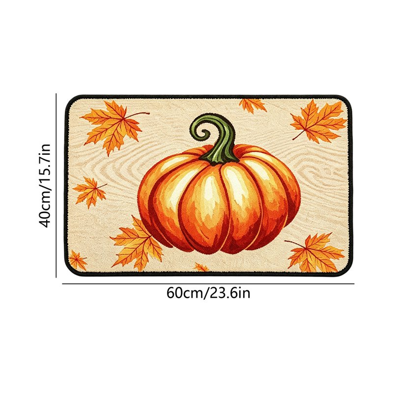 Thanksgiving Pumpkin Fall Doormat - Non-Slip Autumn Front Door Mat R