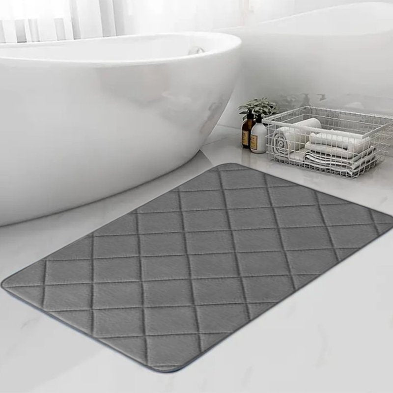 YZEGDCH Bathroom Rug Gray Extra Soft Non-Slip Quick Dry Machine Washable Variation #4