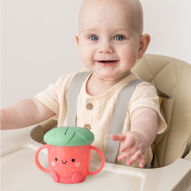 Strawberry Snack Cup for Babies - Soft Silicone Lid
