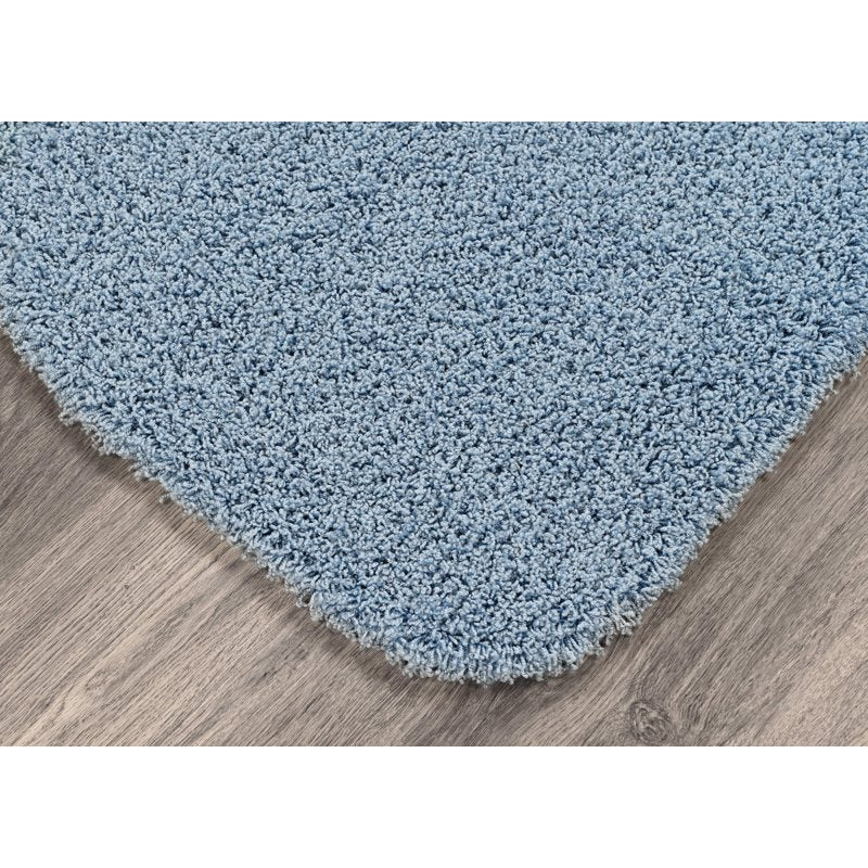 Jazz Washable Bathroom Rug Set - 5 Piece Bath Mat Contour Toilet Lid & Runner - Basin Blue