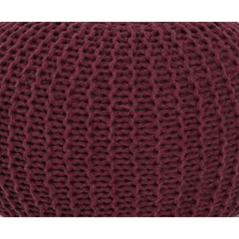 Round Knit Polyester Pouf Footrest & Extra Seating - Wine Variation