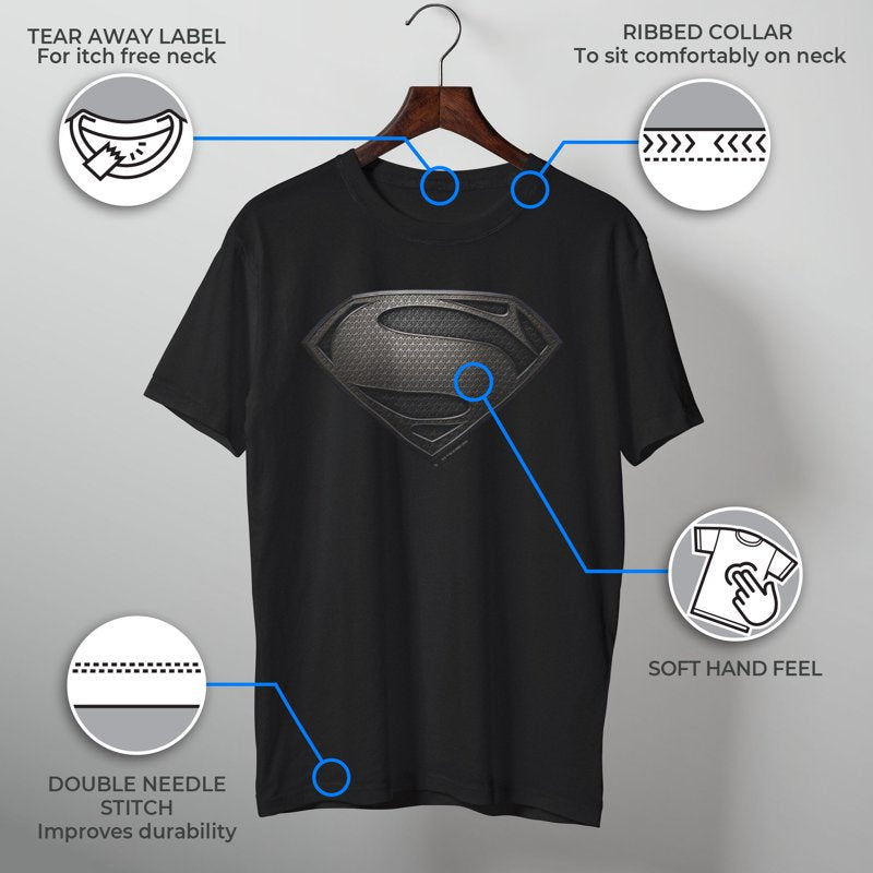 Men's Batman V Superman Rebirth Symbol T-Shirt Black 3XL - Superman