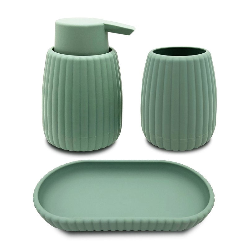 Rubberized Plastic Toothbrush Holder - Green, Compact & Modern