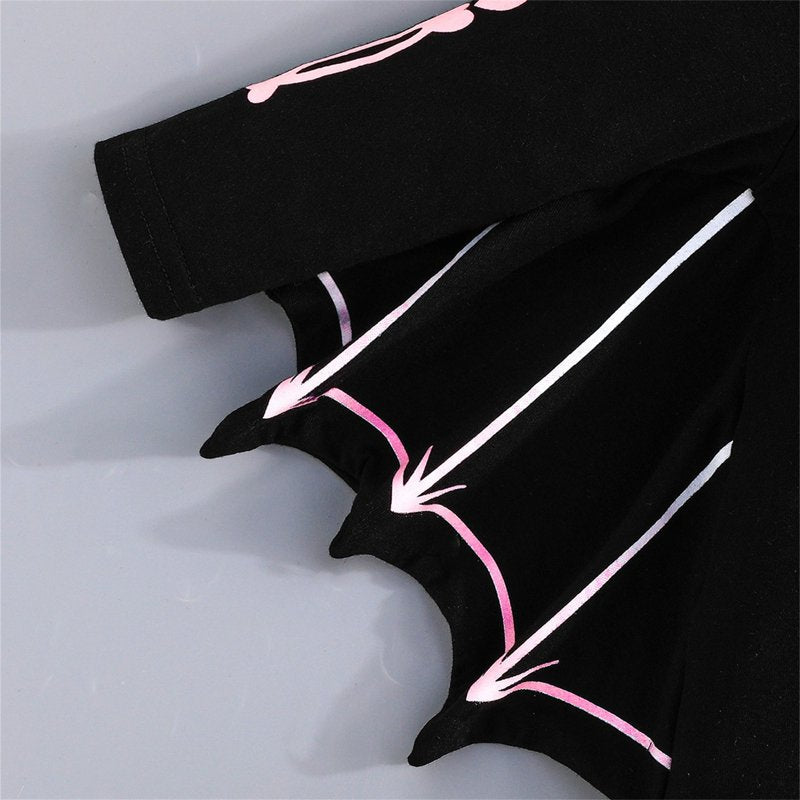 Pink Baby Skeleton Jumpsuit with Wings & Hat 18-24 Months Halloween Costume