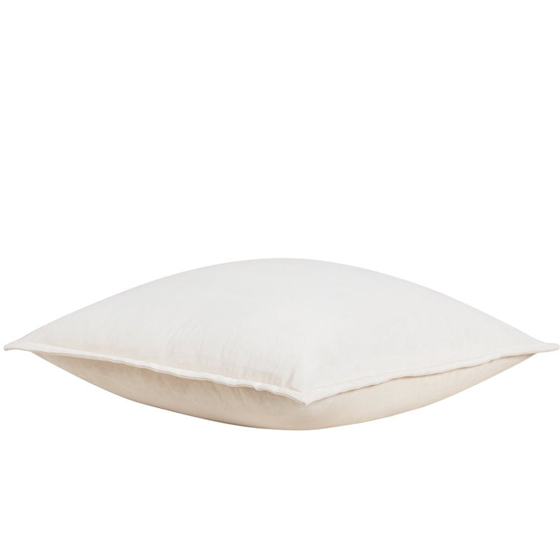 Reversible Velvet Decorative Pillow - Beige & White, 20x20 Inches