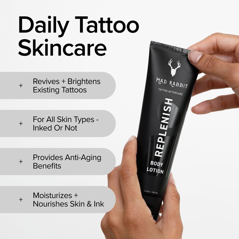 Daily Tattoo Body Lotion - Fragrance-Free Moisturizer, 3.4 fl oz