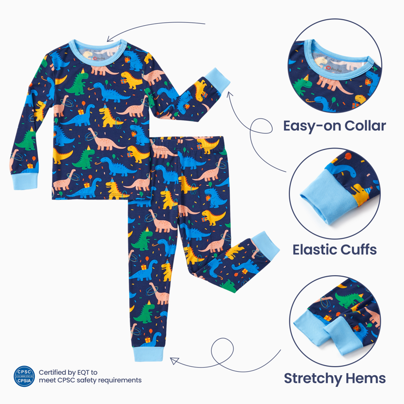Toddler Boys Pajama Set 2T Deep Blue Snug Fit Viscose Bamboo Sleepwear