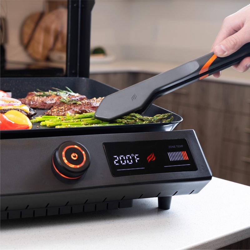 17-Inch Electric Griddle with Hood - Non-Stick Surface