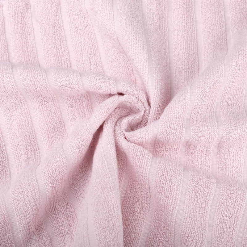 Pink White Cotton Hand Towels 14x30 Inch Striped Decorative Set