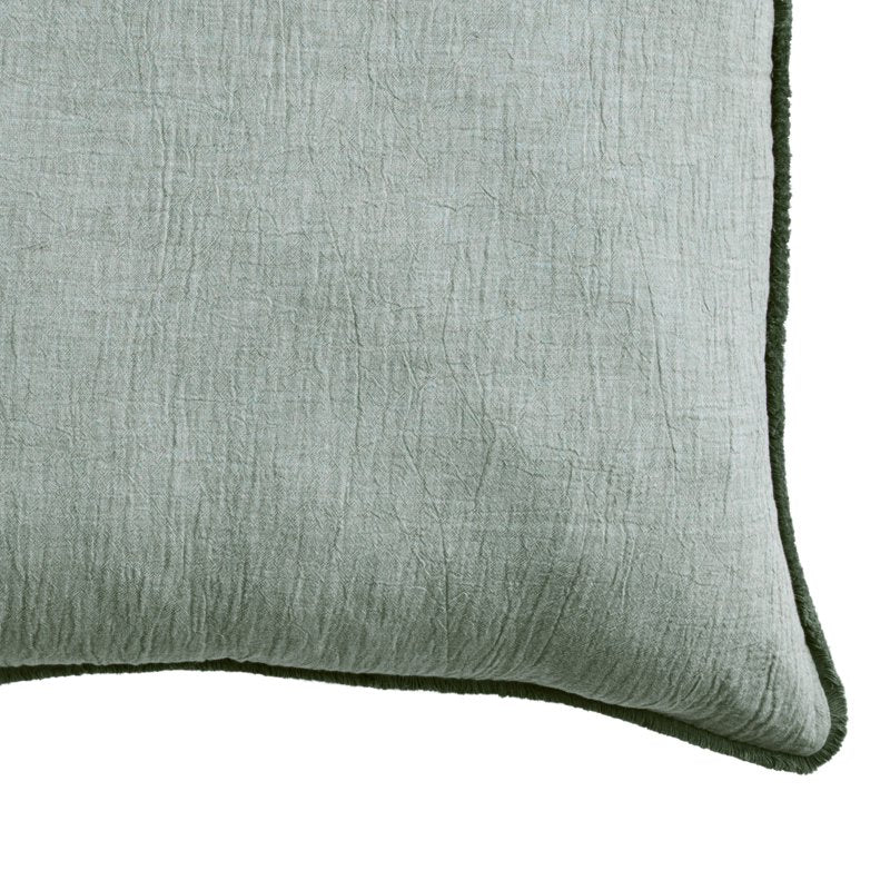 Oversized Cotton Gauze Fringe Pillow - Dark Cilantro Green 22 x 22 Inches - Better Homes & Gardens