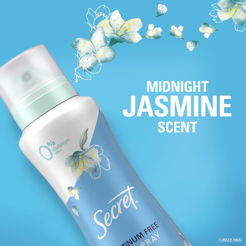 Aluminum-Free Dry Spray Deodorant for Women, Midnight Jasmine, 4.1 oz