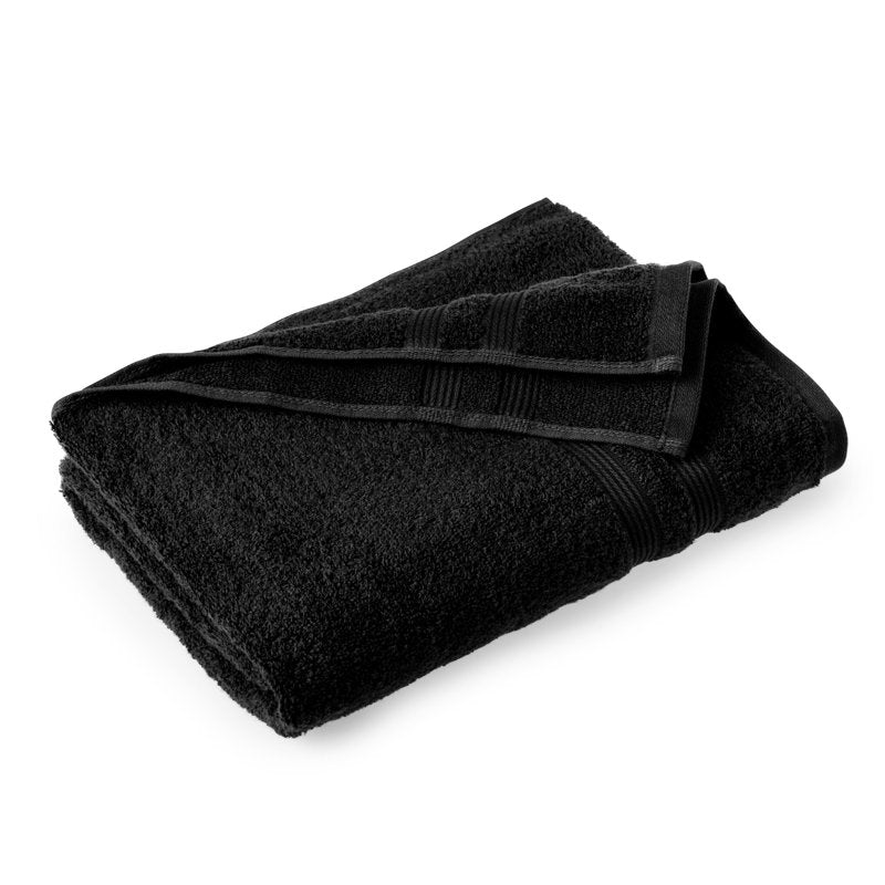 Performance 6-Piece Cotton Towel Set - Black, Quick Dry & Absorbent