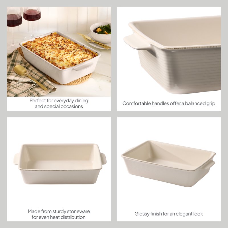 9" x 13" Cream Stoneware Baking Dish - Artisan Collection