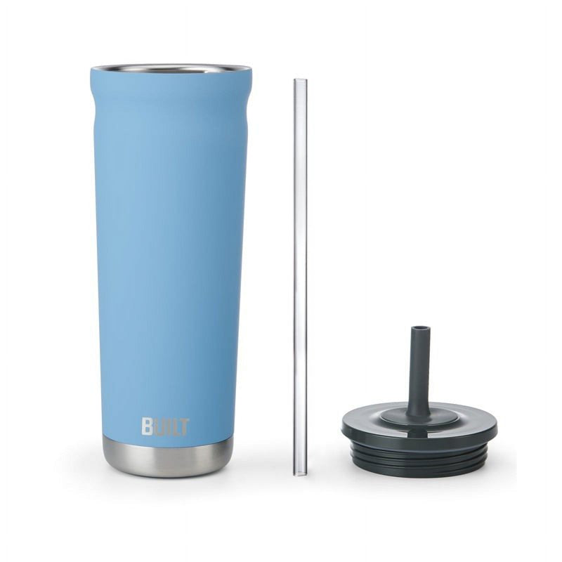 24 oz Stainless Steel Insulated Tumbler with Straw - Sky Blue