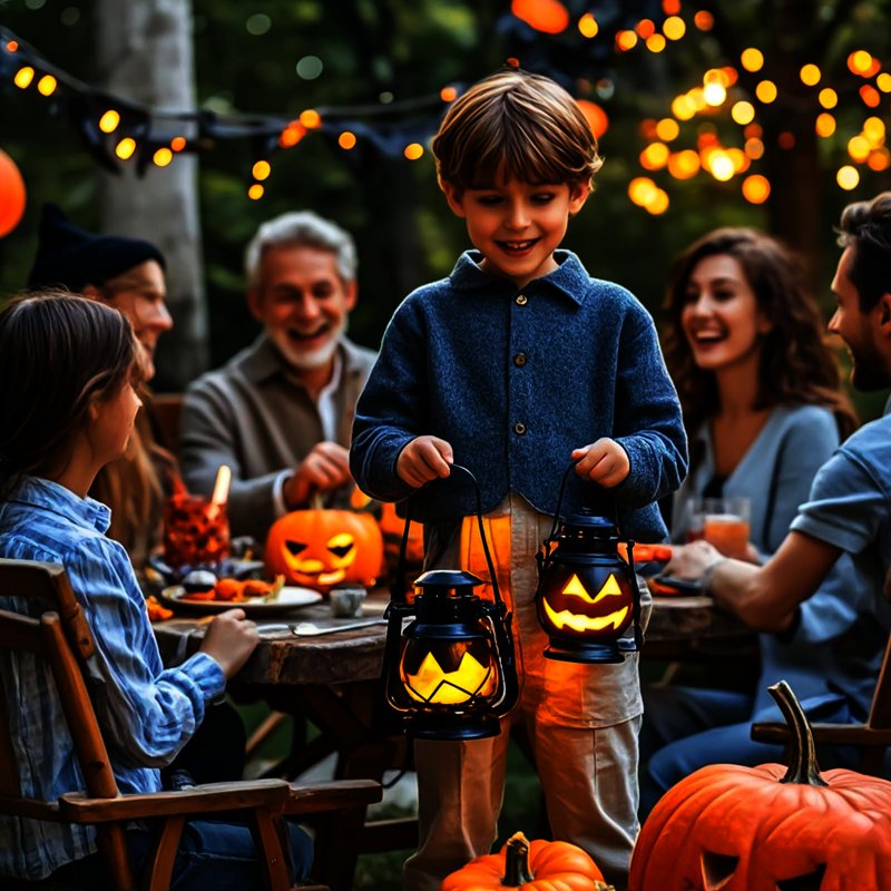 Halloween LED Pumpkin Lights 2-Pack with Remote & Timer - Battery-Operated Jack-O-Lanterns for Spooky Decor