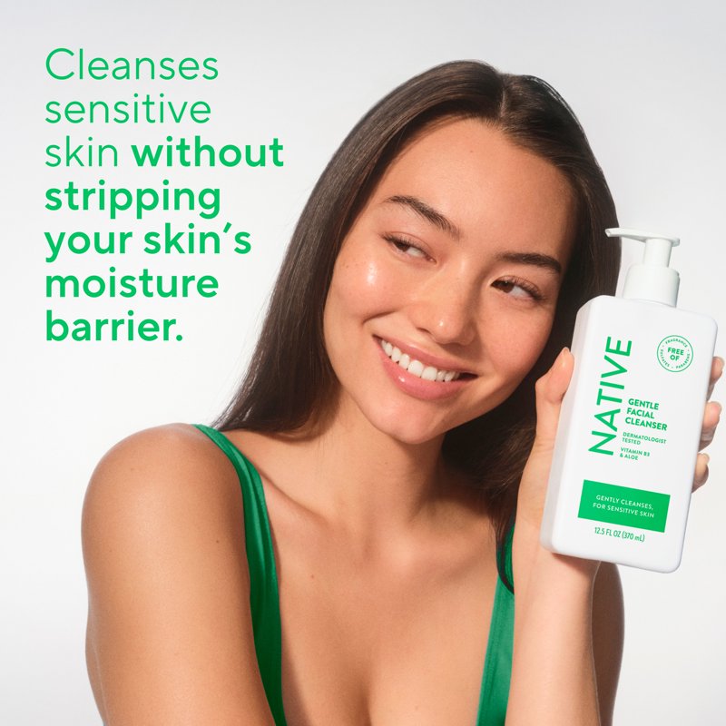 Gentle Facial Cleanser for Sensitive Skin with Vitamin B3 and Aloe, 12.5oz