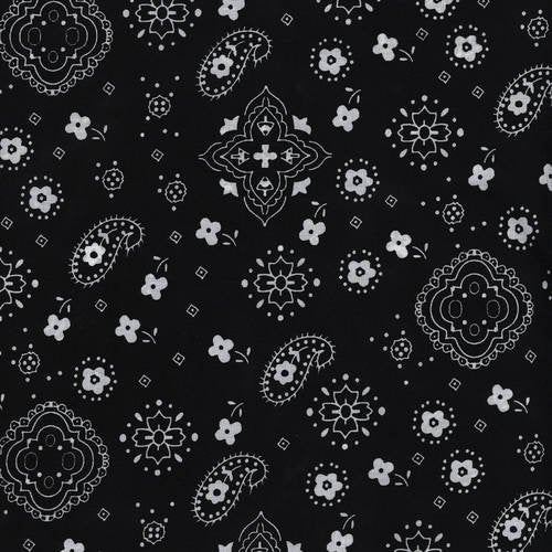 Poly Cotton Fabric Bandana - 3 Yards Black Craft Material for Sewing & Decor