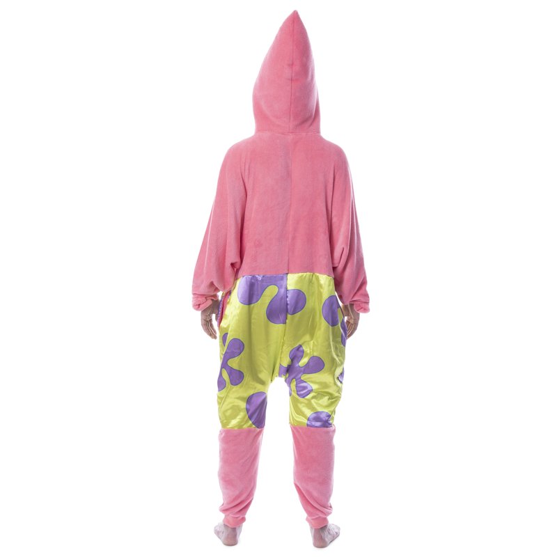 Pink Patrick Star Hooded Union Suit Pajama - Men's SpongeBob Sleepwear 2X/3X