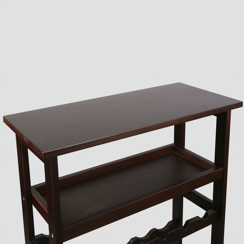 Solid Wood 18-Bottle Freestanding Wine Rack with Tabletop