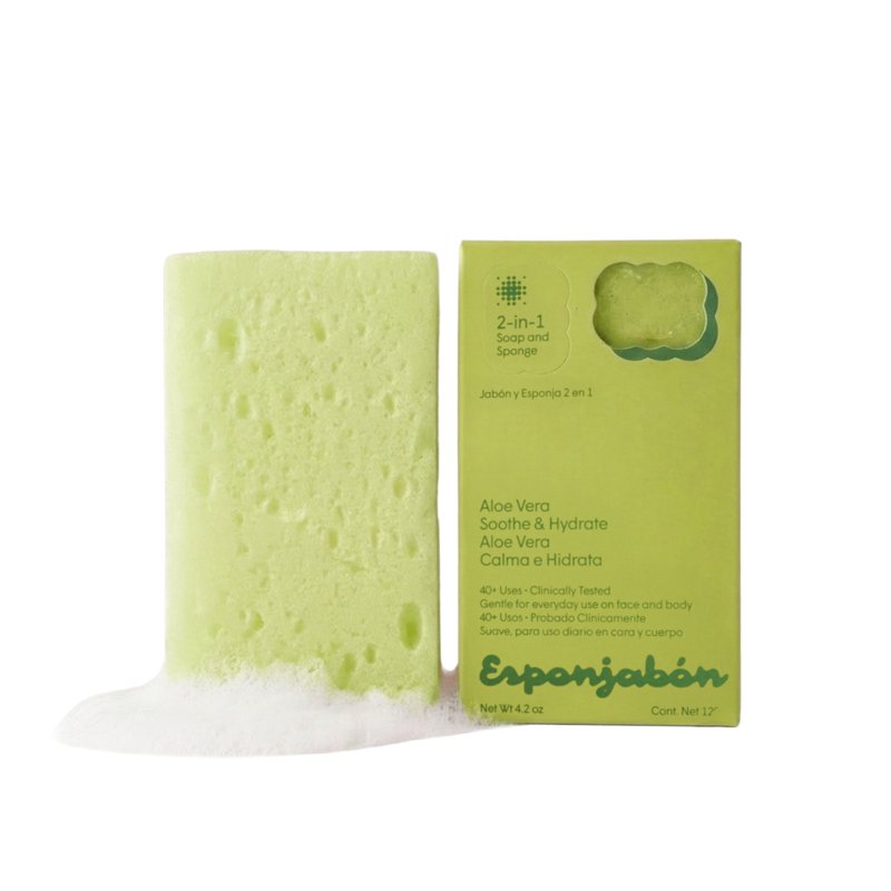 Aloe Vera Soap Sponge - 2-in-1 Hydrating & Exfoliating 4.2 oz