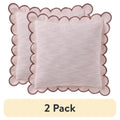 Home Decor Collection 19x19 Blush Pink Scallop Flange Cotton Pillow Set - 2 Pack