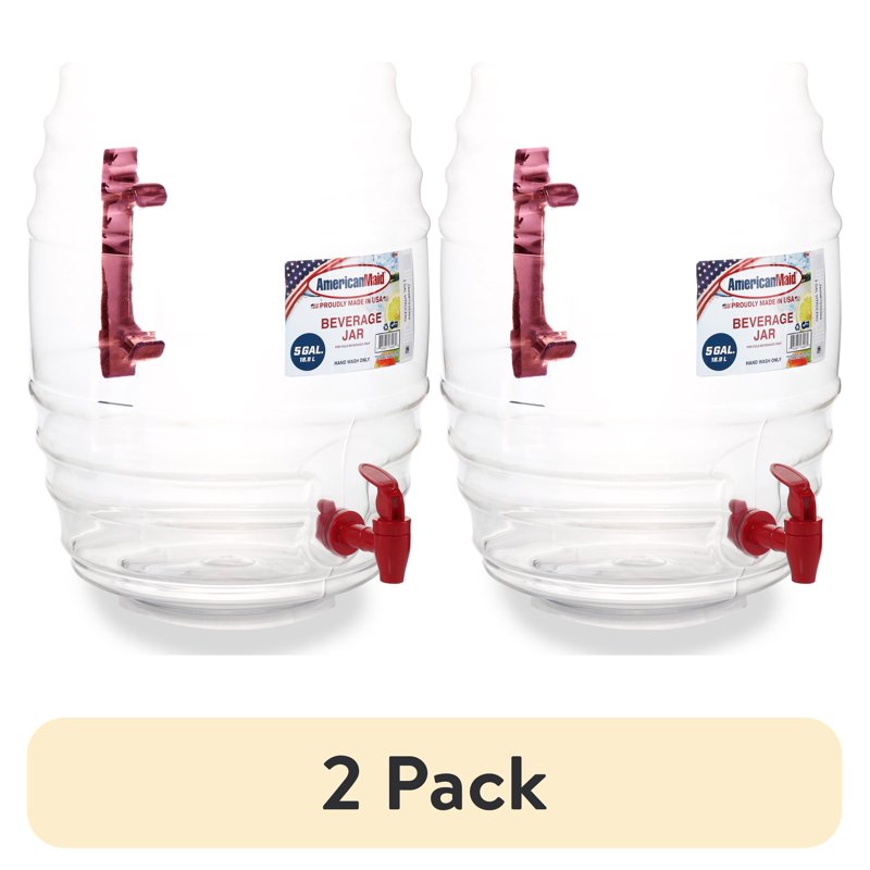 5 Gallon Beverage Dispenser - Red, 2 Pack Vitrolero