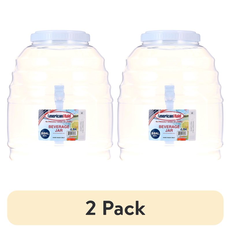 5 Gallon Beverage Dispenser with Handle - White, 2 Pack