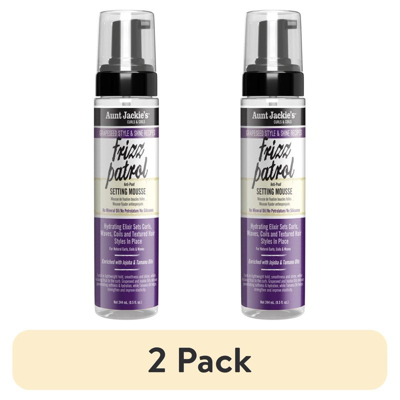 Frizz Patrol Anti-Poof Twist & Curl Setting Mousse - 2 Pack